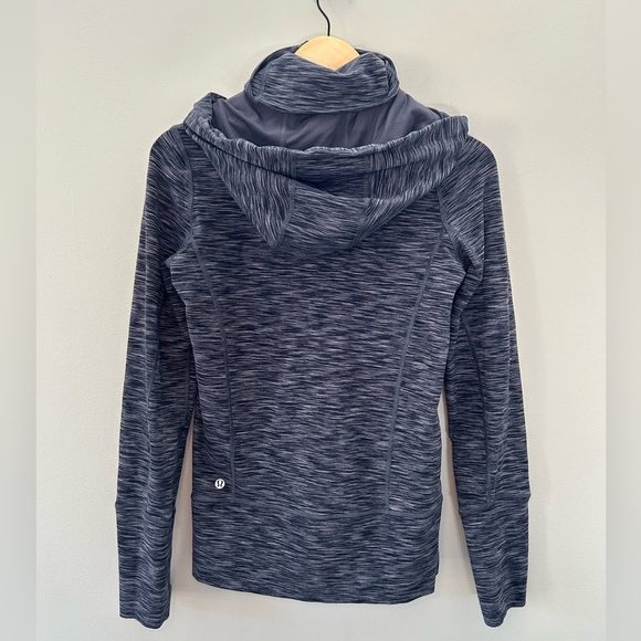 Lululemon 1st Edition Stride Fitted Activewear Heather Grey/Black Hooded Jacket - Picture 2 of 8